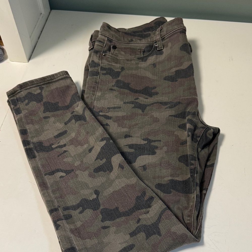 Hudson Barbara  Skinny Jeans - Green & Brown Camouflage